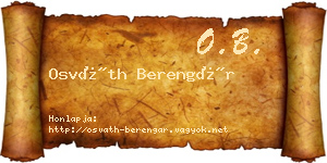 Osváth Berengár névjegykártya